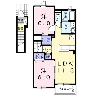 ホーリー・レジデンス【2階】の間取り