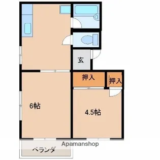 第一弘コーポ【302号室】の間取り