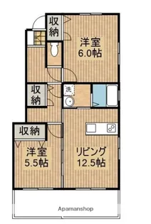 プロシード十文字【102号室】の間取り
