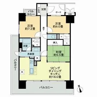 サーパス高千穂中央【0201号室】の間取り