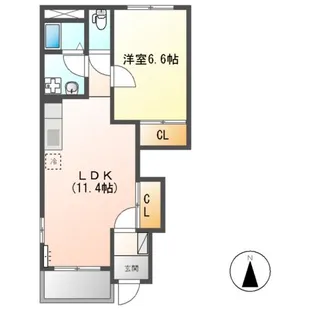 1LDKの間取り画像