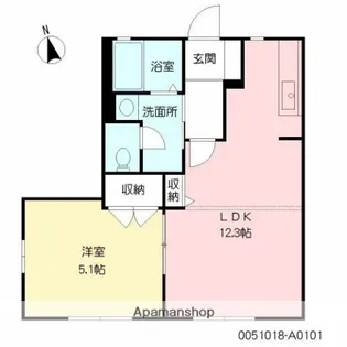 バリュージュ恒久壱番館【1階】の間取り