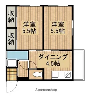 畠中コーポ【302号室】の間取り