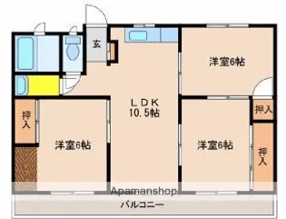 グランドヴィレッジ田吉【302号室】の間取り