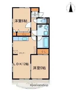 ヴェルジュ弐番館【2階】の間取り