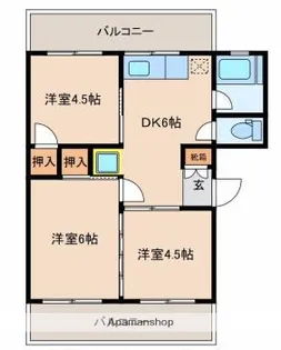 ファーストライフ谷川【303号室】の間取り