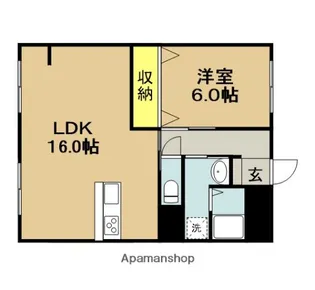 雁ヶ音コーポ【4階】の間取り