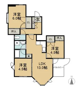 TKH−Ⅱ【301号室】の間取り