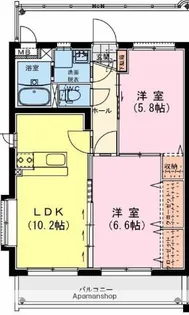 LUNA RAINBOW(ルナ・レインボー)【305号室】の間取り