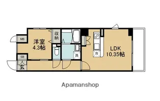EXIA YANAGIMARU【405号室】の間取り