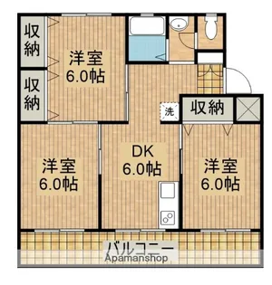マンション大西Ⅱ【202号室】の間取り