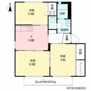 パークビュー弐番館【202号室】の間取り