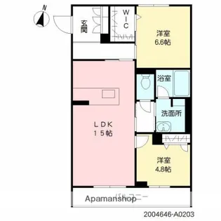 セントリビエ神宮北【203号室】の間取り
