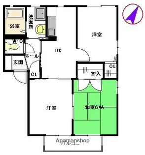 ディアス花山手弐番館【203号室】の間取り