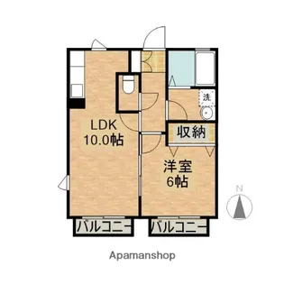 グランシャリオ花ヶ島【201号室】の間取り