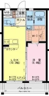 サンリットSR鶴町【505号室】の間取り