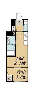 1LDKの間取り画像