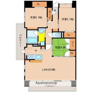 グランドパレス高千穂通【11階】の間取り