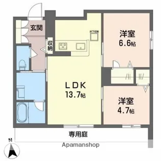 グリナージュ イマムラ【1階】の間取り