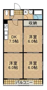 高松マンション【605号室】の間取り