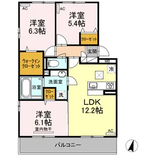 ウエスト ヴィレッジⅢ【1階】の間取り