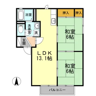 サンライズ吉永 A棟【2階】の間取り