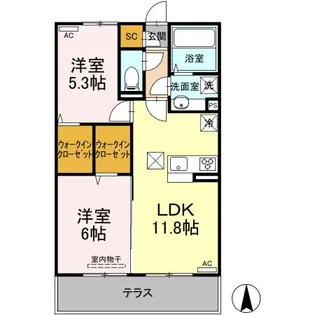 ウエストヴィレッジⅣ【1階】の間取り