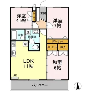 ラーバンハイツ【4階】の間取り