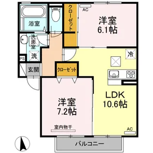 フィールドヴィレッジ5【1階】の間取り
