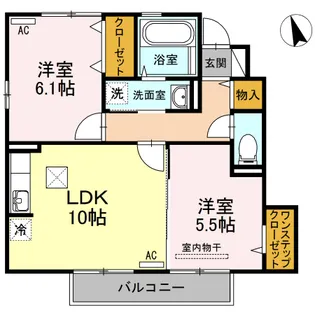 ルーチェ上町【1階】の間取り