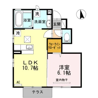 ディールーム・ハル鶴島【1階】の間取り