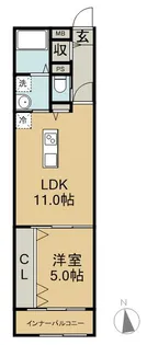 1LDKの間取り画像