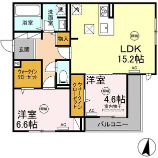 ラパンブラン江平【1階】の間取り