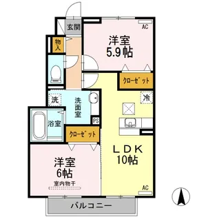 プランドール A棟【1階】の間取り