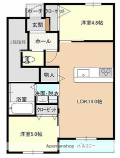 アルカディア祇園Ⅱ【1階】の間取り