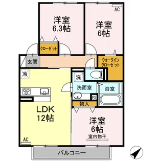 プロスペレI【2階】の間取り