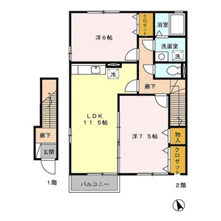 グランモア鈴南【2階】の間取り