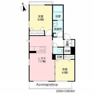 トップスターコート宮崎B棟【3階】の間取り