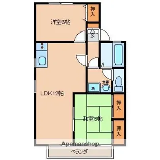 セジュールモトハシ【A202号室】の間取り