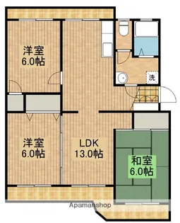 ラフォーレ大橋【206号室】の間取り
