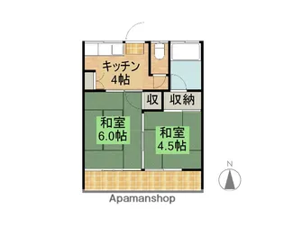 戸越アパート【1号号室】の間取り