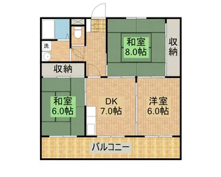 城ヶ崎マンション【202号室】の間取り