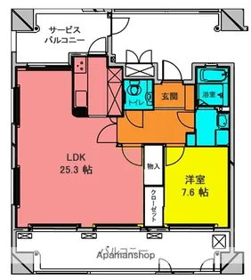 SEIマンション花ヶ島【1001号室】の間取り