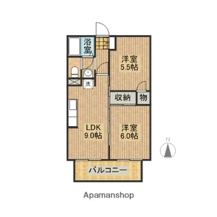 ファミールあおきB【203号室】の間取り