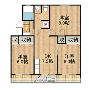 JHCマンション【305号室】の間取り