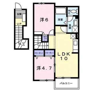 サン・ラブリーB【2階】の間取り