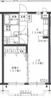 ユーミー綾【302号室】の間取り