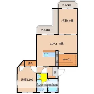 石川コーポ2【2階】の間取り