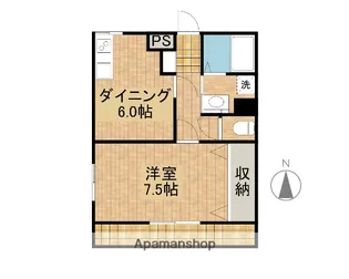 レジデンス学園A棟【105号室】の間取り