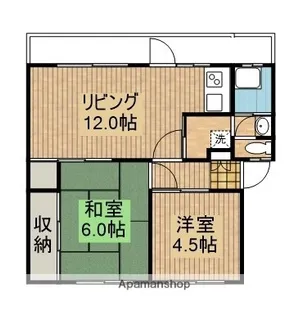 エバーライフ花ヶ島【402号室】の間取り